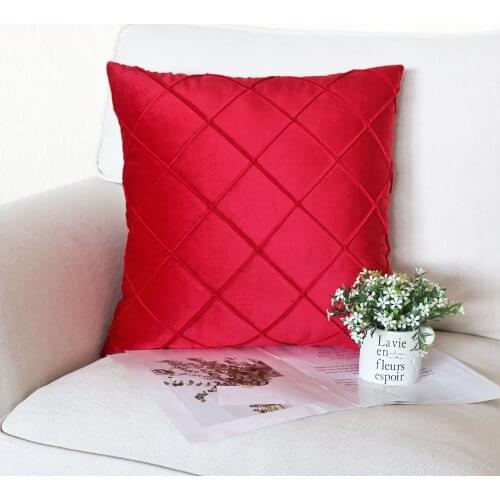 Free Shipping Custom 30*45/ 35*50/ 40*60cm Polyester Holand Velvet Rhombus Embroidery Cushion Cover HT-PHVEC-Bl