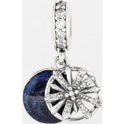 Free Shipping Authentic 925 Sterling Silver Dazzling Wishes Fireworks Dangle Charms Fit Original Bracelet For Women DIY Jewelry