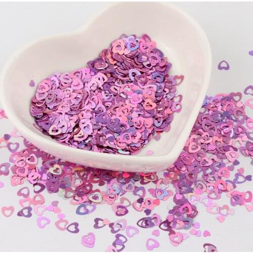 4mm Sequins Hollow Heart Nail Paillettes Ultrathin Laser Glitter Sequin PET Mutlicolor Paillette For Wedding Decor Wholesale