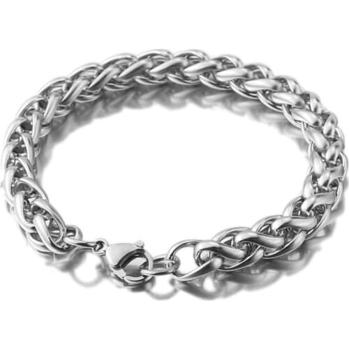 Stainless Steel Knit Keel Wheat Bracelet 3 4 5 6 8mm Diy Jewelry Bangle Hip Hop Gift High Quality Do Not Fade Charm Bracelet