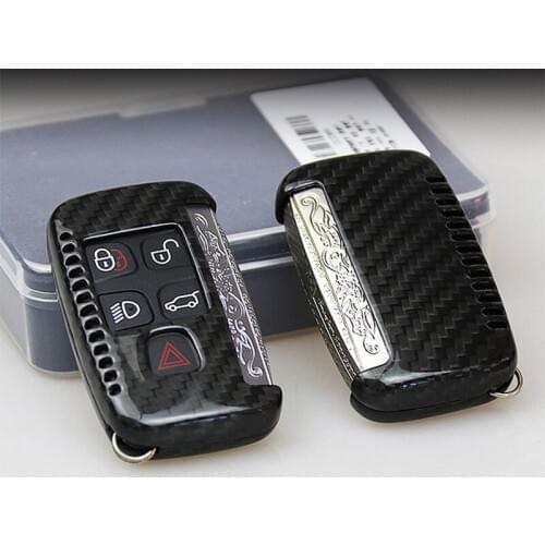Real Carbon Fiber Key Case Shell Cover For Land Rover Discovery Sport For Discovery 4/5 For Evoque For Jaguar F-PACE XEL XFL XJL