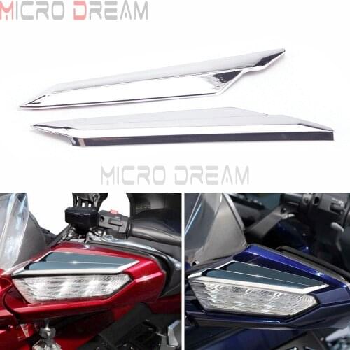 Motorcycle ABS Plastic Rearview Mirror Accent for Honda Gold Wing GL1800 Chrome Side Mirror Decorative Trim Case Cover 2018-2020