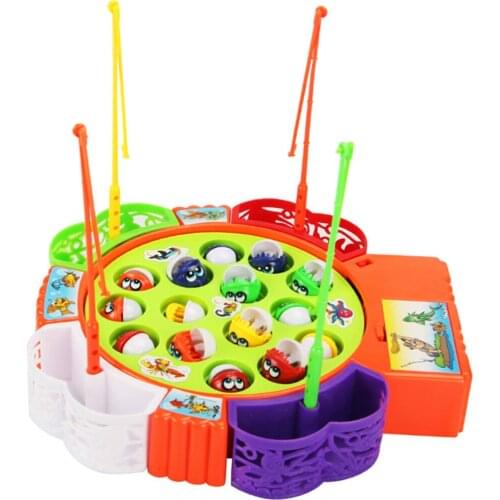 Kids Electric Musical Fishing Toy With 15 Fishes, Pretend Role Play Toy