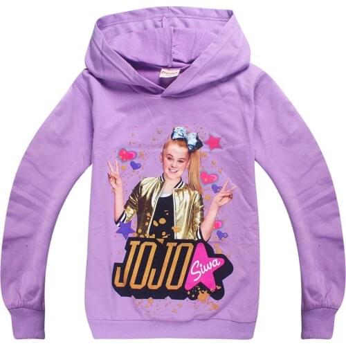 3-14 Years JOJO Siwa Kids Autumn Spring Top Hoodies Sweatshirt T shirt Clothes Hooded Shirts Baby Girls Teenager Cotton Clothing
