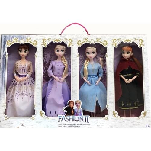 Disney Toys Frozen 2 Figure Elsa Anna Princess Baby Doll Movable Figure Toys Pvc Dolls Christmas Party Toys For Gir Gift box