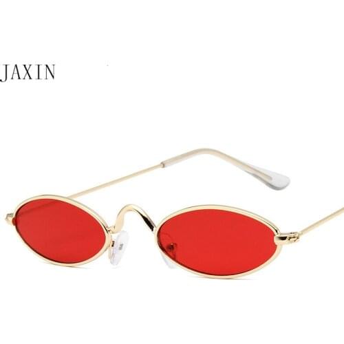 JAXInFashion Small Sunglasses Women trend personality metal frame Sunglasses Men brand design handsome wild eyewear glassesUV400