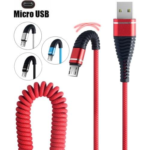 Ipega spring micro usb cable Wire for fast charging extension cable mobile phone cables for htc sony lg For Redmi 7 7A Data Cord