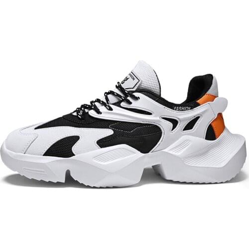 Fashion Outdoor Light Men Sport Non-Leather Sneakers Breathable Fitness Running Shoes Non-slip Thick bottom Brand Men Shoes