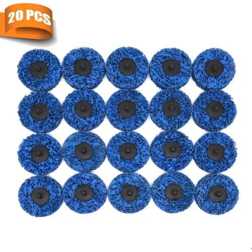 20PCS 3" 75mm Quick Change Roloc Easy Strip & Clean Discs Blue for Paint Rust Removal Auto Surface Prep