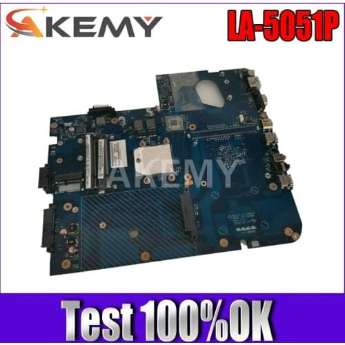 Akemy MBBDU02001 Motherboard For Packard Bell EASYNOTE LJ71 J73 For Gateway NV73 MAIN BOARD DDR2 Free CPU LA-5051P