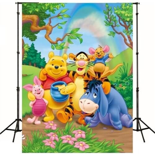 Cartoon Animals Bear Rainbow Photography Background Backdrop Baby Birthday Party Decoration Tapestry Photo Studio Wallpaper