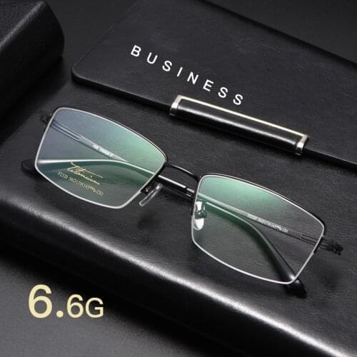 Mens pure titanium half frame glasses frame ultra light mature business myopia glasses optical prescription glasses frame F2320