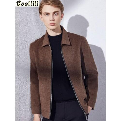 Boollili 100% Wool Coat Men Casual Wool Jacket Spring Autumn Overcoat Korean Mens Coats Sobretudo Masculino