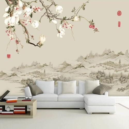 Custom Mural Wallpaper Chinese Style Flower Bird Wall Painting Wall Papers Home Decor Living Room Sofa TV Background Photo Paper