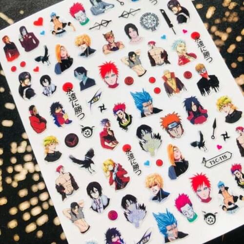 Newest TSC-115 series anime boy designs 3d nail art sticker nail decal accessories