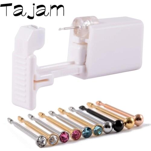 New Arrival Disposable Sterilized Surgical Steel Nose Stud Crystal Gem Foldersafe Nose Piercing Safety Body Piercing Jewelry