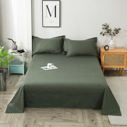 Bonenjoy 1 pc Solid Color Flat Sheet King Size lencois cama de casal 100% Cotton Bed Sheet Bedding Linen 230x250 (No Pillowcase)