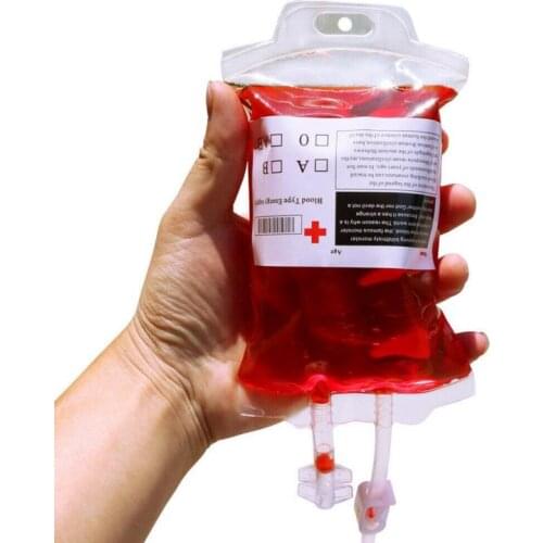 5pcs /set Halloween Decoration Props Skull Vampire Blood Drink Bags 400ml Blood Drink Bags Halloween Party Decor Ornament