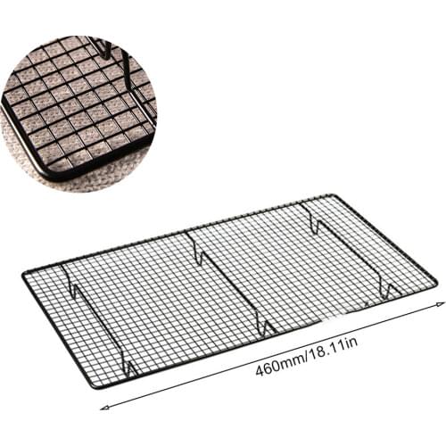 Single Layer Universal Carbon Steel Cake Cookie Cooling Tray Baking Thick Wire Grid Rack For Grilling Drying Household