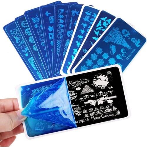 Portable Practical DIY Manicure Template Nail Plate Stainless Steel Nail Stamping Plates Clear Engraved for Girl