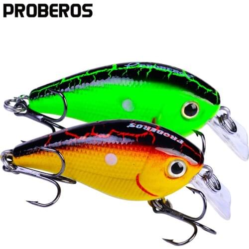 PROBEROS Fishing lure 2.2"-5.6cm Fishing Bait 6.1g Crankbait 6 Color Fishing Tackle 6# Hook Fishing lure