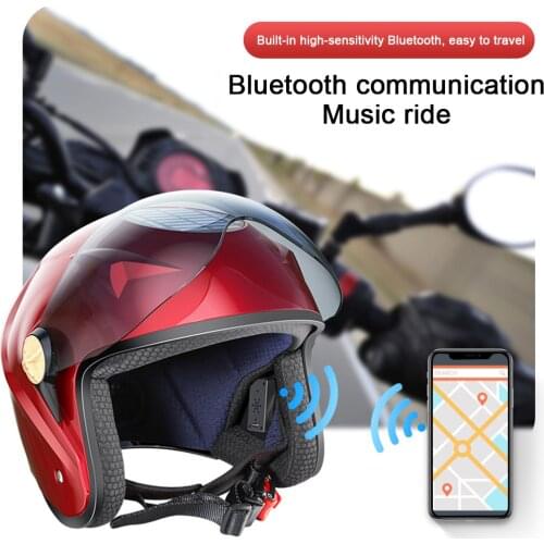 Motorcycle Helmet Smart Bluetooth Safety Cap Solar Bike Plastic Hard Hat Electric Vehicle Sunshield 2021 new