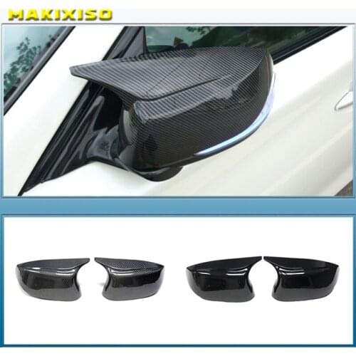 Styling 2pcs Replacement Horn Rearview Mirror cover caps for Infiniti Q50 Q60 Q70 SQ50 XQ30 2014-2020 Bright Black