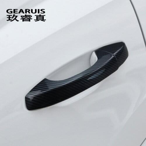 Car Styling Carbon Fiber Exterior Door Handle Sequins Decoration protection Covers Stickers For Audi Q3 F3 2020 Auto Accessories