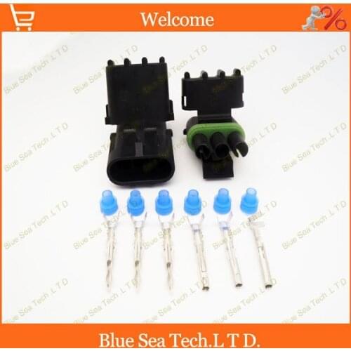 10 sets 3 Pin/way 2.5 Auto sensor plug,Car Waterproof Electrical connector Male&Female kit for delphi car motorcycle ect