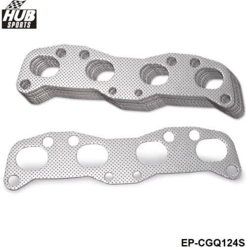 10PCS/LOT Exhaust Manifold Gasket Aluminum Graphite For NISSAN SILVIA 180SX 200SX CA18 CA18DET HU-CGQ124S