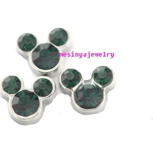 10pcs Mouse Hat May Birthstone Custom Floating Charms For Glass Locket