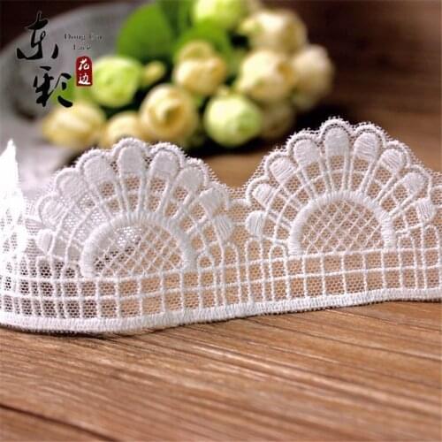 15yard* 4.8cm Embroidery White Lace Ribbon Lace Fabric DIY Sewing Handmade Crafts Wedding Decor Fashion Skirt Accessories