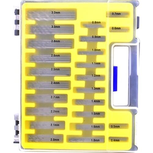 150pcs Mini Twist Drill Bit Wenwan Bracelet Open Hole Drill Bit Yellow Plastic Boxed Small Drill Bit Set