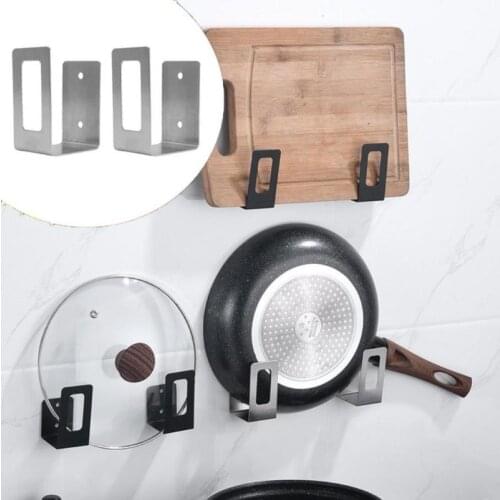 2pcs/set New Stainless Steel Cutting Board Storage Rack Space Saving Wall Mounted Pot Lid Holder Sink Organizer Kitchen Shelf