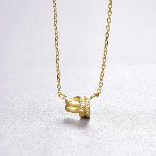 2021 Novelty New S925 Silver Small Cute Delicate Simple Design Personality Luxury Knotted Necklace 18k Gold Plated
