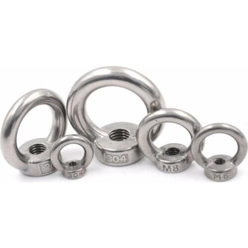 304 Stainless steel Lifting eye nuts/screw Ring eyebolt Ring hooking nut screws M5 / M6 / M8 / M10 / M12