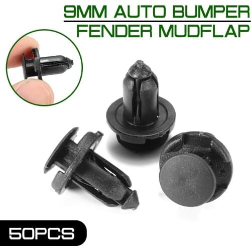 50pcs 9mm Auto Bumper Fender Mudflap Splash Guard Rivet Push Retainer for Mitsubishi Endeavor Outlander Clips