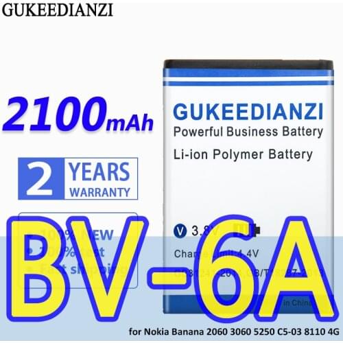 GUKEEDIANZI BV-6A 1500mAh High Capacity Battery For Nokia Banana 2060 3060 5250 C5-03 8110 4G
