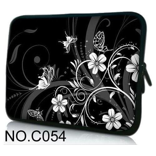 Black White Flower Laptop Sleeve Bag Notebook Case Cover Pouch For 12 13 15 inch Macbook Air Pro Retina