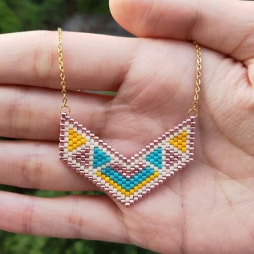 FAIRYWOO Amulet Smile Face Necklace Monster Pendant Lover Gifts Miyuki Jewelry For Woman Friendship Rose Gold Collier Choker