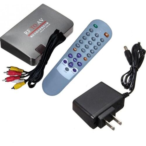 AC110V-AC240V RF TO AV Receiver RF To AV Analog Cable TV Receiver Converter EU Plug With Remote Controller