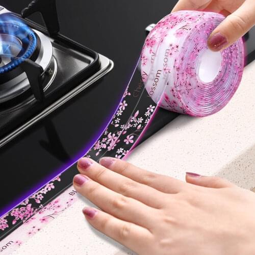 Waterproof Sticker Anti-Mold Sealing Strip Sealant Tape Kitchen Bathroom Countertop Toilet Gap PVC Self-adhesive Seam Stickers