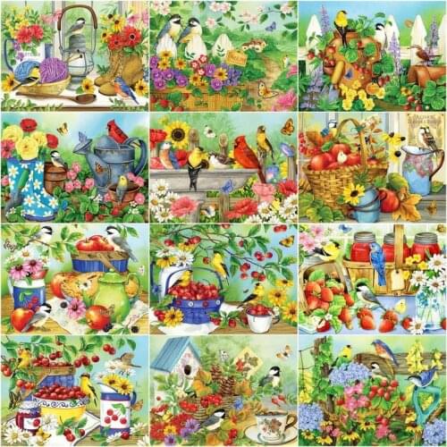 GATYZTORY Oil Painting Flower Bird Drawing On Canvas Handpainted Painting Art Gift Diy Pictures By Number Animal Kits Home Decor