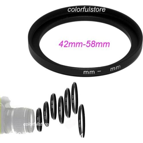 42mm to 58mm 42mm-58mm 42 58 mm Metal Step-Up Step Up Ring Camera Lens Lenses Filter Filters Stepping Adapter Hood Holder Cap