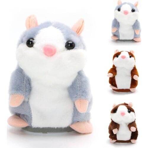 15 cm Cute Talking Nod Hamster Mouse Sound Record Chat Pet Plush Toy Interactive Game Gift for Kids