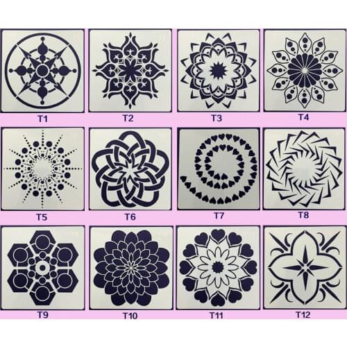 12pcs Mandala Dotting Tools Templates Stencil Set for DIY Wall Decor Painting Drawing Drafting Art Craft Projects