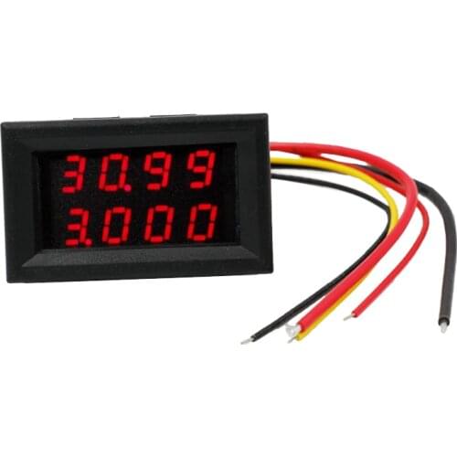 New 0.28 inch 4 Bit Bual display Ammeter Voltmeter Voltage Current Monitor Meter Tester Amp Volt for car battery DC 0.00-33.00V
