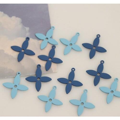 10 PCS 22x25mm Metal Alloy Spray Paint Flowers Charms Pendant DIY Handmade Accessories Decorations For Jewelry Making