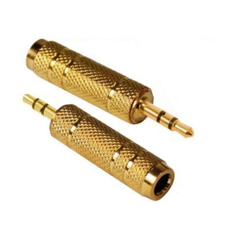 Gold Plated 3.5mm Jack Plug to 6.35mm 1/4 Inch Stereo Jack Socket Adapter