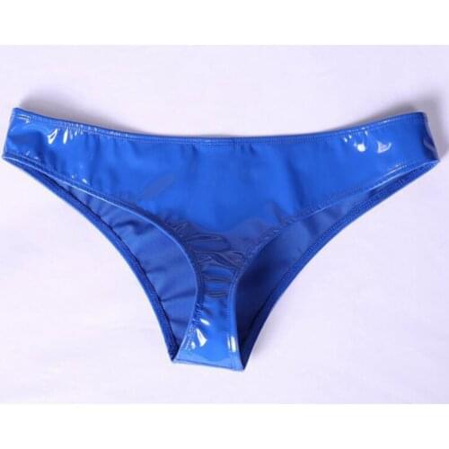Plus Size Latex PVC Shiny Low-Rise G-string Panties Sexy G string Micro Thong T-Back Erotic Lingerie Stage Wear For Women F18